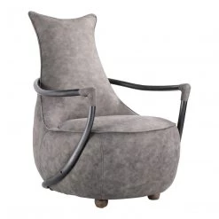 Moe's Living Room Carlisle Club Chair Grey Velvet