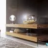 VIG Modrest Aura Modern Walnut Floating TV Stand