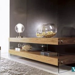 VIG Modrest Aura Modern Walnut Floating TV Stand