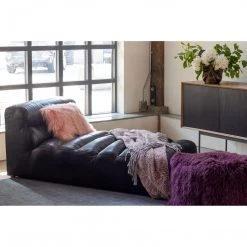 Moe's Ramsay Leather Chaise Living Room