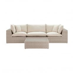 TOV Living Room Cali Natural Wicker Outdoor Modular Sofa