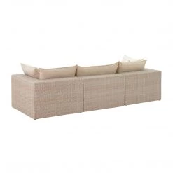 TOV Living Room Cali Natural Wicker Outdoor Modular Sofa