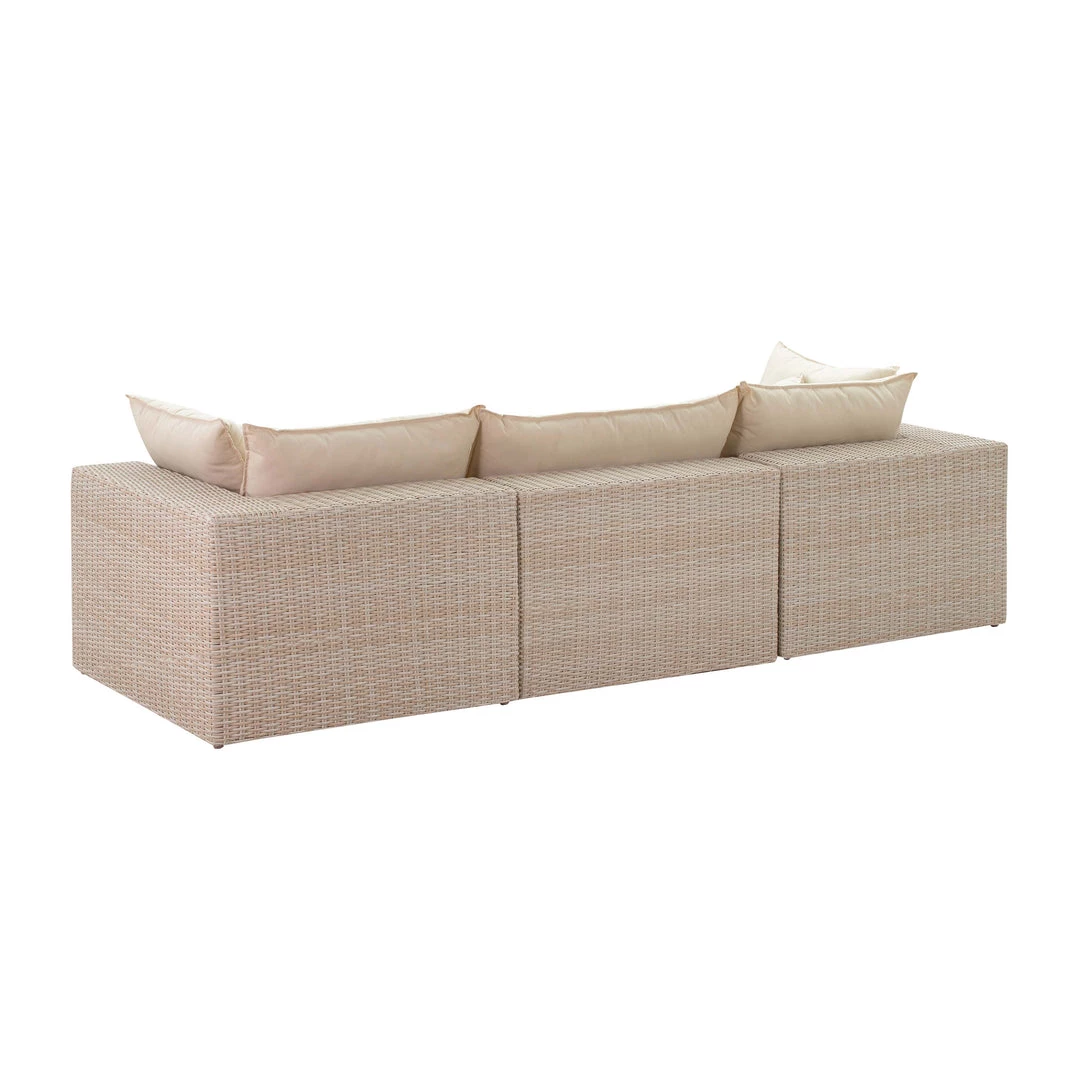 TOV Living Room Cali Natural Wicker Outdoor Modular Sofa