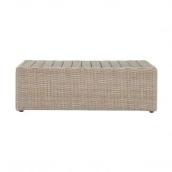 TOV Cali Natural Wicker Outdoor Ottoman