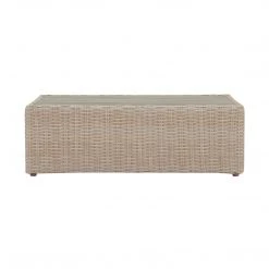 TOV Cali Natural Wicker Outdoor Ottoman