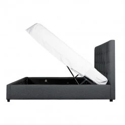 Moe's Bedroom Belle Storage Bed King Light Grey Fabric