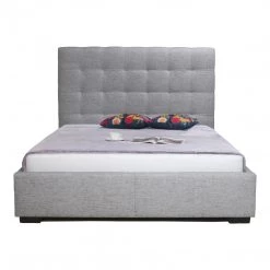 Moe's Bedroom Belle Storage Bed King Light Grey Fabric