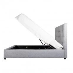 Moe's Bedroom Belle Storage Bed King Light Grey Fabric