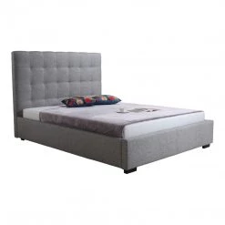 Moe's Bedroom Belle Storage Bed King Light Grey Fabric