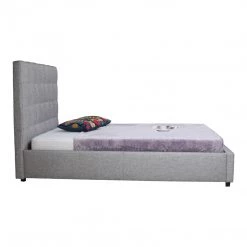 Moe's Bedroom Belle Storage Bed King Light Grey Fabric