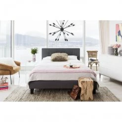 Moe's Eliza Queen Bed Light Fabric