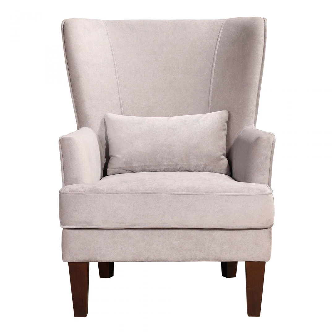Moe's Living Room Prince Arm Chair Grey Velvet