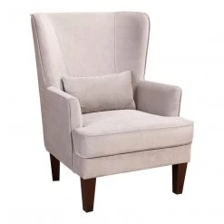 Moe's Living Room Prince Arm Chair Grey Velvet
