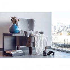 Moe's Living Room Prince Arm Chair Grey Velvet