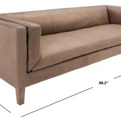 Safavieh Bernadette Leather Sofa Living Room