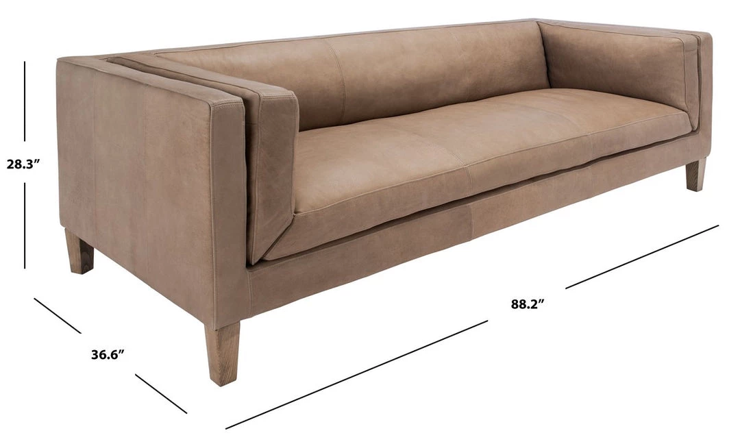 Safavieh Bernadette Leather Sofa Living Room