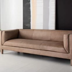 Safavieh Bernadette Leather Sofa Living Room