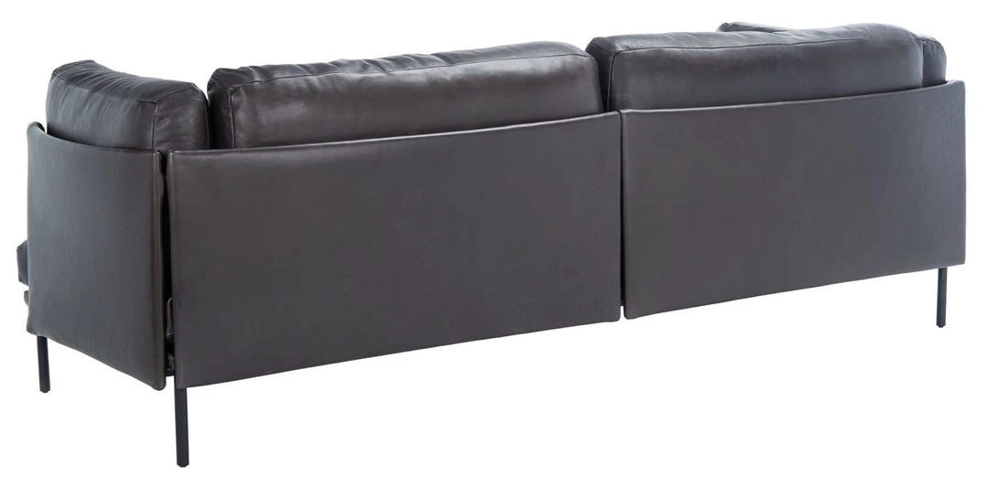 Safavieh Harriet Leather Sofa By Hollywood Glam Living Room