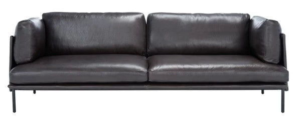 Safavieh Harriet Leather Sofa By Hollywood Glam Living Room