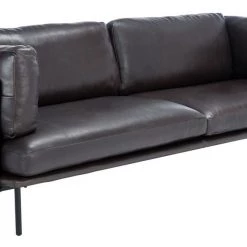 Safavieh Harriet Leather Sofa By Hollywood Glam Living Room