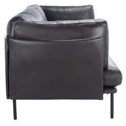 Safavieh Harriet Leather Sofa By Hollywood Glam Living Room