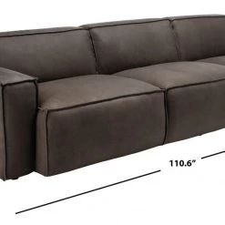 Safavieh Living Room Elessia 3 Seater Leather Sofa