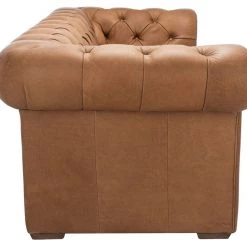 Safavieh Andres Leather Chesterfield Sofa Living Room