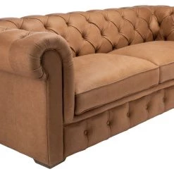Safavieh Andres Leather Chesterfield Sofa Living Room