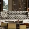 VIG Living Room Coronelli Leather Sofa - Italian Grey Nubuck