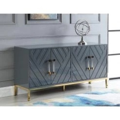 Best Master Furniture Harper Lacquer Buffet With Gold Legs
