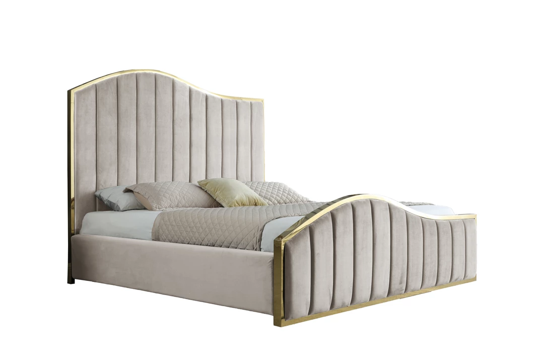 Meridian Furniture Jolie Velvet Bed Bedroom