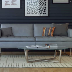 Living Room Moroni Frensen Grey Leather Sofa