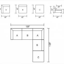 VIG Kramer Modern Modular Cream Fabric Sectional Sofa