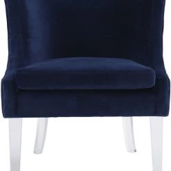 TOV Living Room Myra Blue Accent Velvet Chair