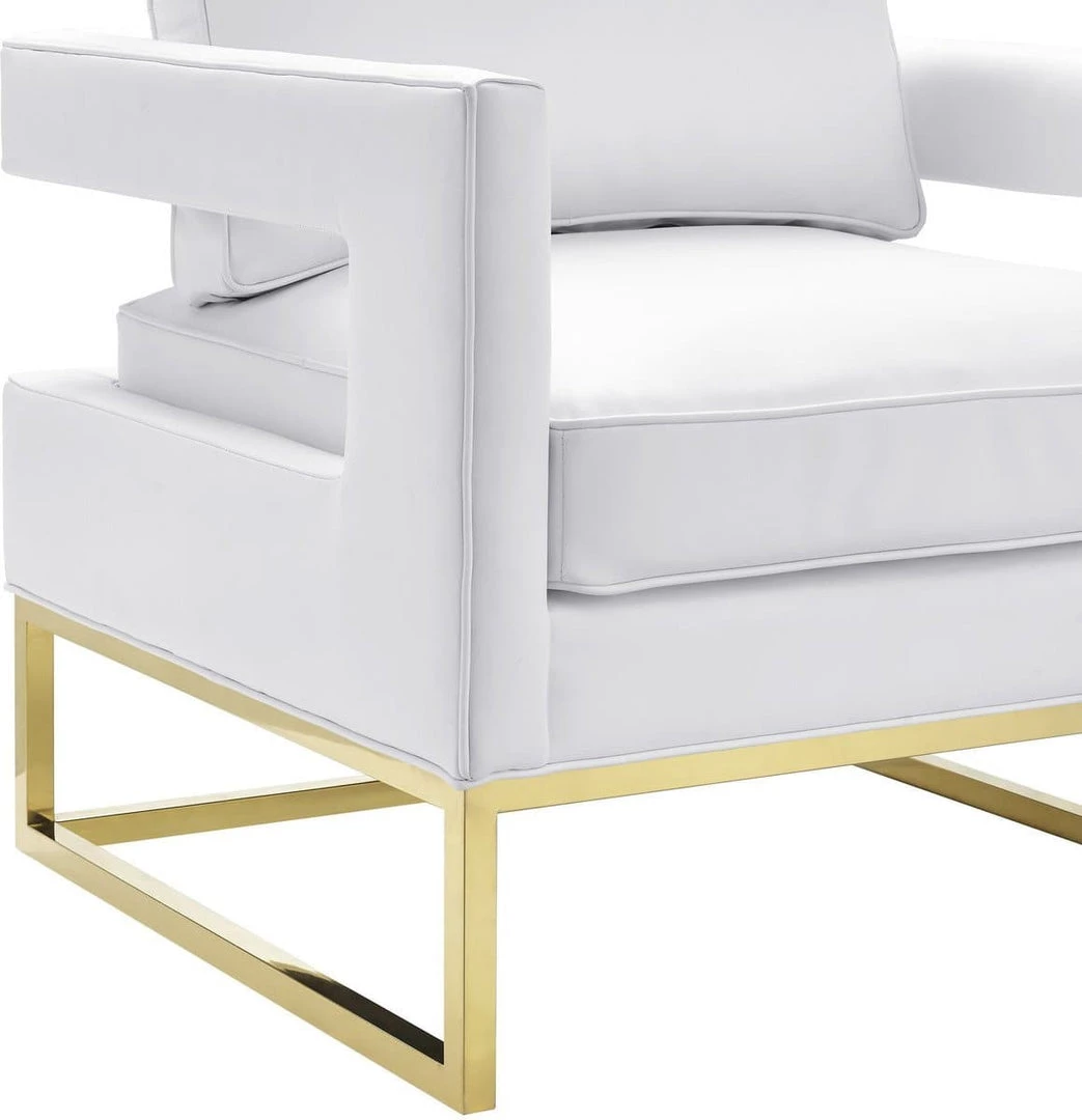 TOV Living Room Avery Velvet Accent Chair With Gold Legs