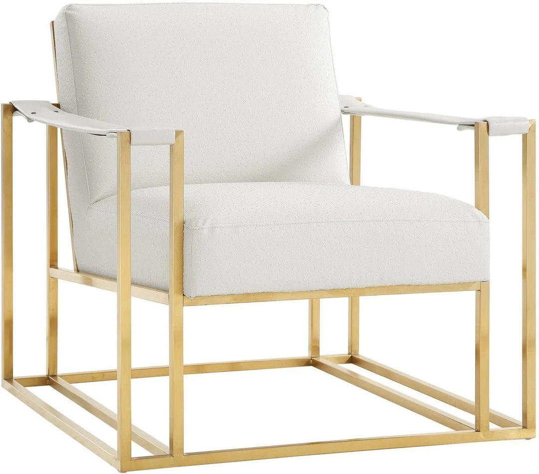 TOV Baxter Ostrich Print Chair In Cream