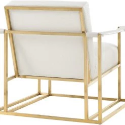 TOV Baxter Ostrich Print Chair In Cream