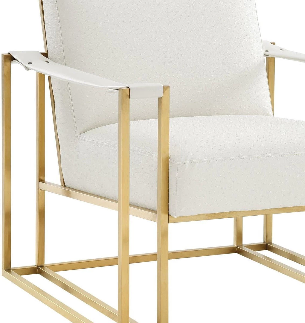 TOV Baxter Ostrich Print Chair In Cream