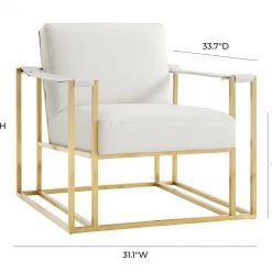 TOV Baxter Ostrich Print Chair In Cream