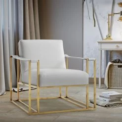 TOV Baxter Ostrich Print Chair In Cream