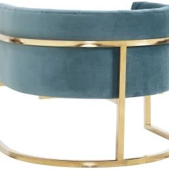 TOV Magnolia Velvet Accent Chair Gold Base