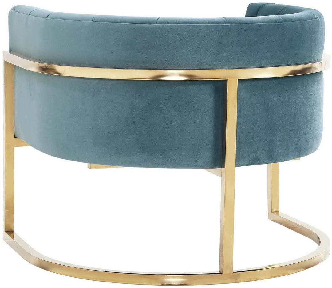 TOV Magnolia Velvet Accent Chair Gold Base