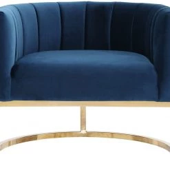 TOV Magnolia Velvet Accent Chair Gold Base