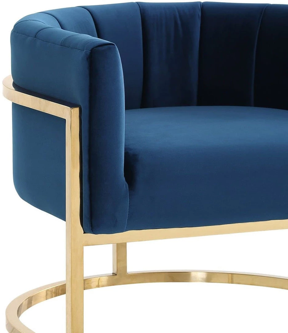 TOV Magnolia Velvet Accent Chair Gold Base