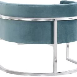 TOV Living Room Magnolia Accent Chair Silver Base