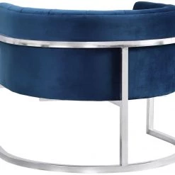 TOV Living Room Magnolia Accent Chair Silver Base