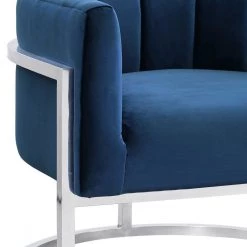 TOV Living Room Magnolia Accent Chair Silver Base