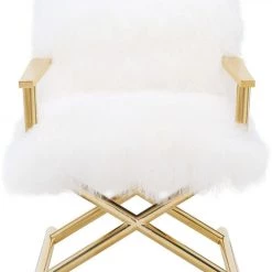 TOV Living Room Jodi White Sheepskin Chair