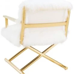 TOV Living Room Jodi White Sheepskin Chair