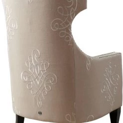 TOV Living Room Gramercy Embroidered Linen Wing Chair